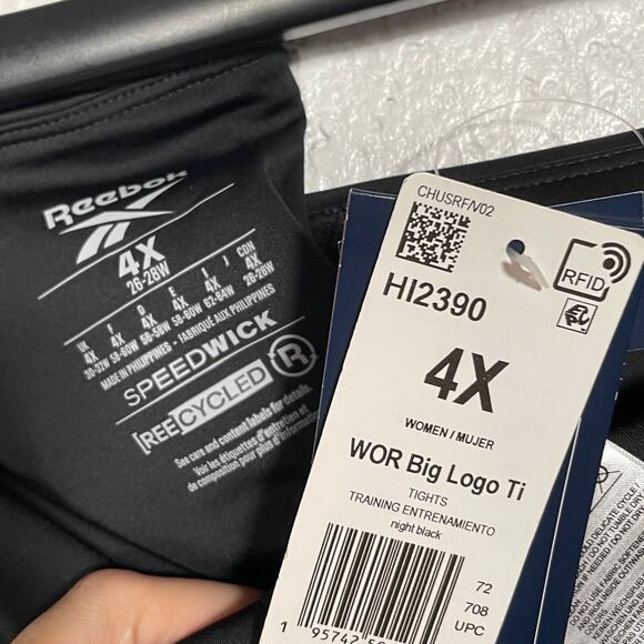 Reebok Plus Size Workout Ready Vector Leggings black 4x - Picture 8 of 8